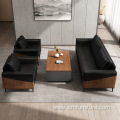 Simple Leisure Leather Office Sofa Coffee Table Combination